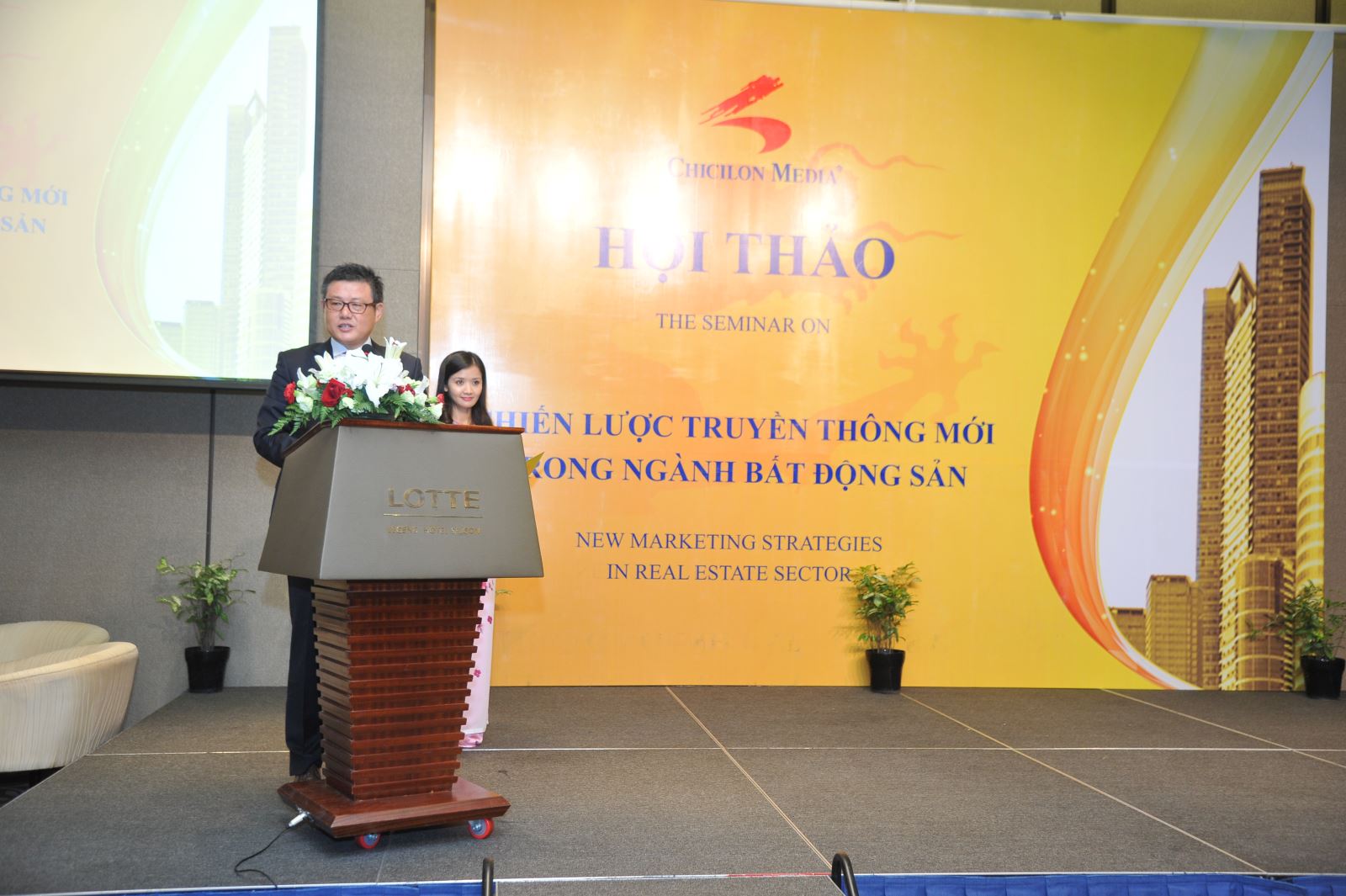 Chủ tịch Chicilon Media - Ông Guo Zhi Feng phát biểu tại hội thảo “Chiến lược truyền thông mới cho thị trường bất động sản”