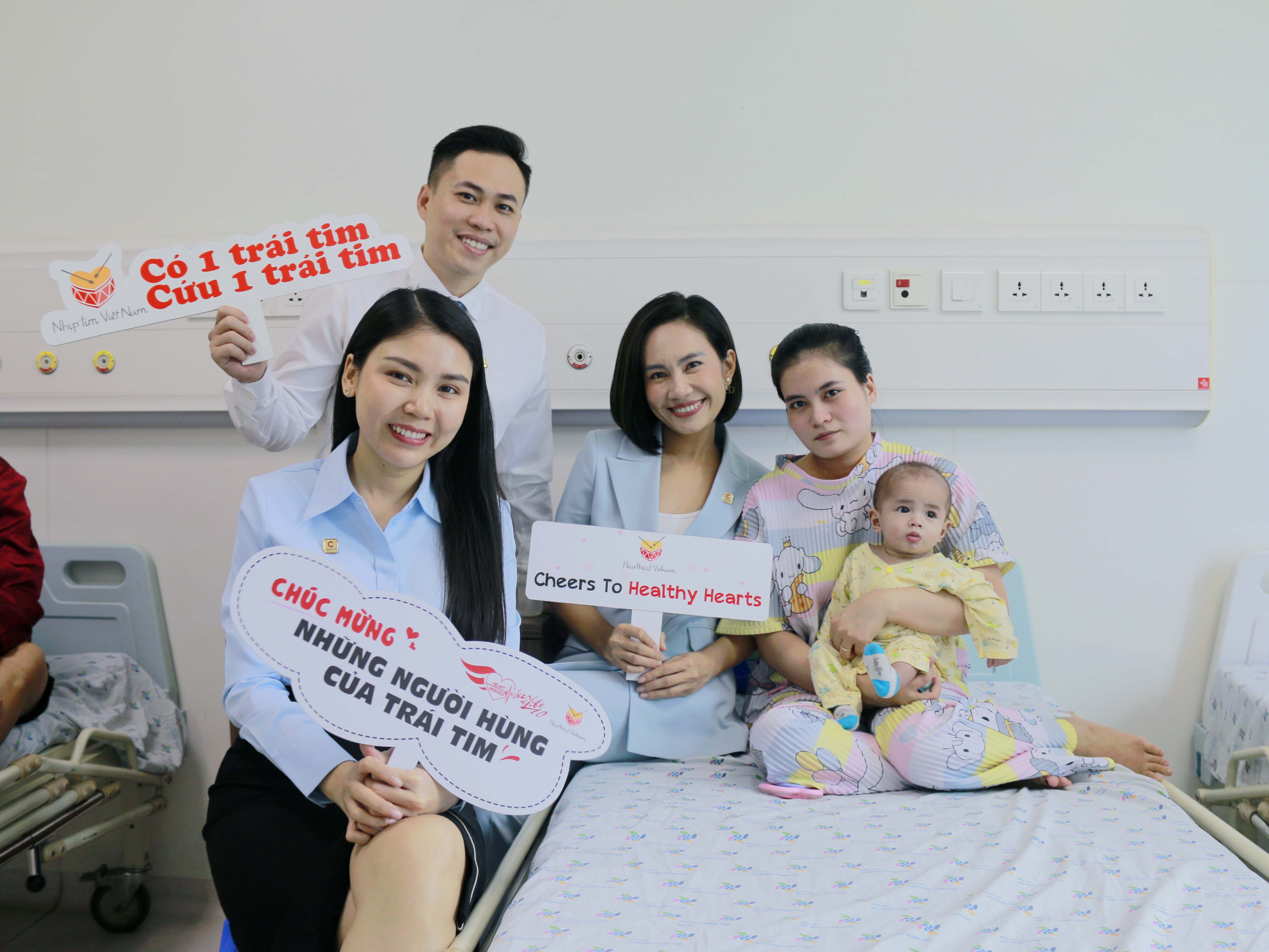 Chicilon Media representatives with Gia Bao and his mother (R)
