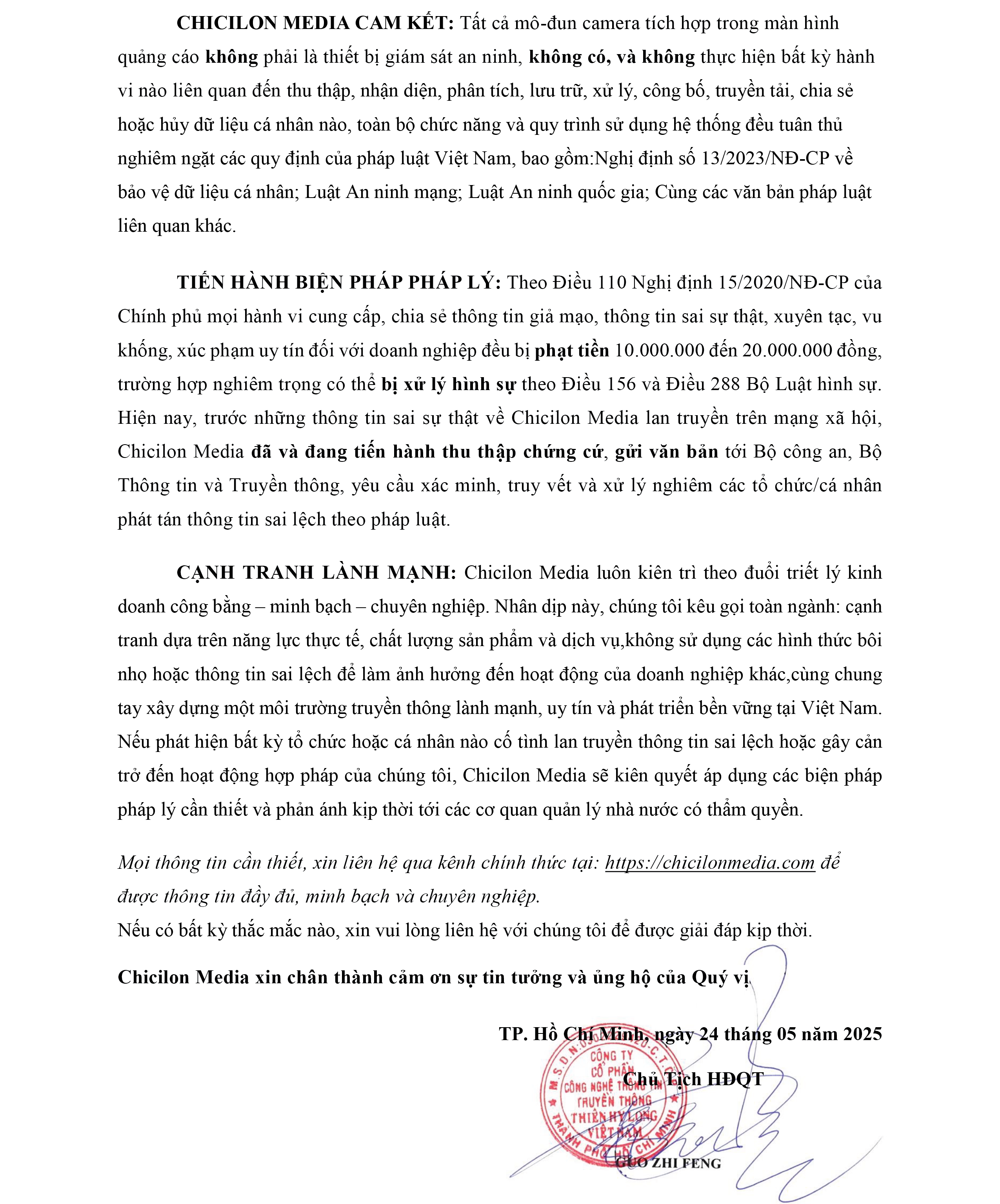 Mô-đun camera tích hợp trong màn hình quảng cáo của Chicilon Media