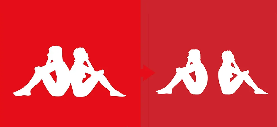 Kappa removed the overlapping figures in its logo